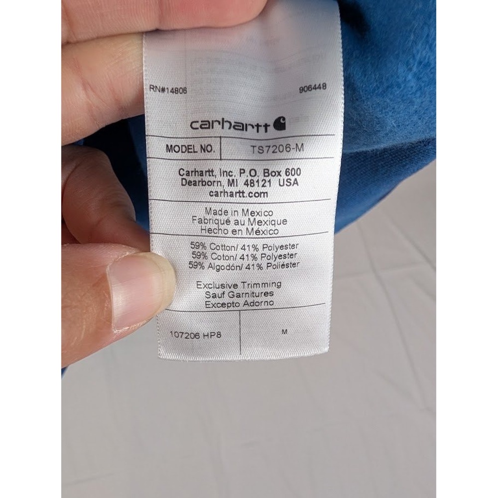 NWOT Carhartt Mens Blue Cloud Tie Dye Loose Fit Hoodie Sweatshirt TS7206- Medium - Picture 5 of 12